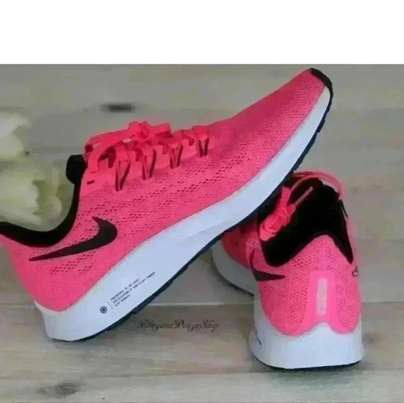 Women's Nike Air Zoom Pegasus 36 Hyper Pink Shoes made with Swarovski Crystals - Picture 4 of 8